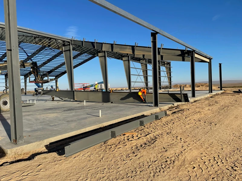 Structural steel framing for large commercial and industrial buildings